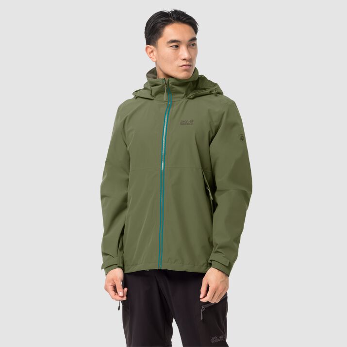 Jack Wolfskin Mens Evandale Hardshell Jacket Olive 684190AOM